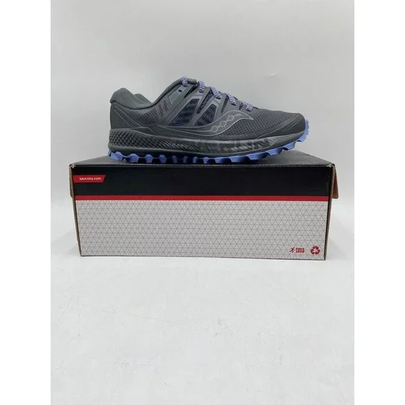 Saucony PEREGRINE ISO Women's NEW Trail-running Shoes Gun/Grey Multiple Sizes - Picture 10 of 10